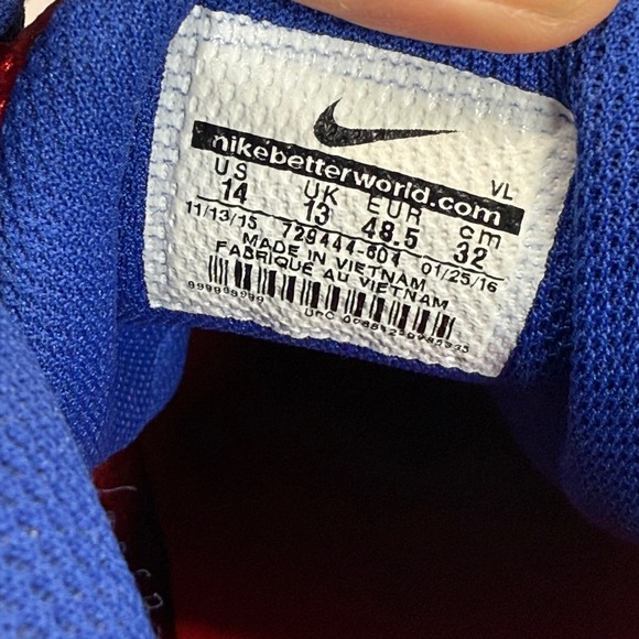 Nike Alpha Men's Football Cleats Red Blue White Size 14 - Picture 2 of 13